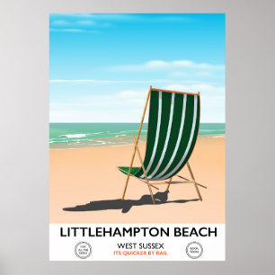Littlehampton Beach East Sussex travel poster