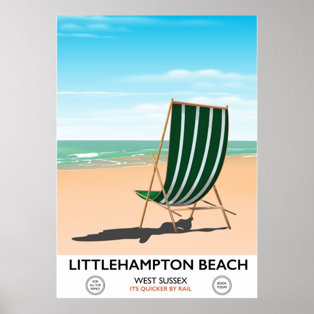Littlehampton Beach East Sussex travel poster (Front)