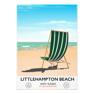 Littlehampton Beach East Sussex travel poster