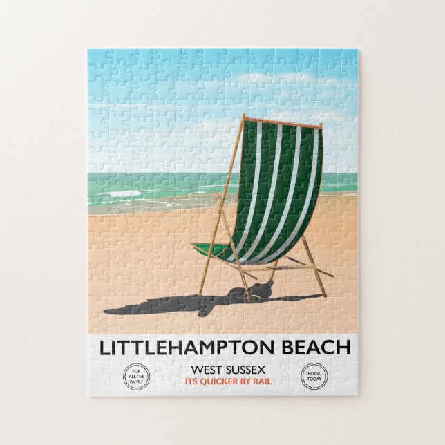 Littlehampton Beach East Sussex travel poster Jigsaw Puzzle (Vertical)