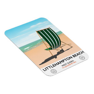 Littlehampton Beach East Sussex travel poster Magnet
