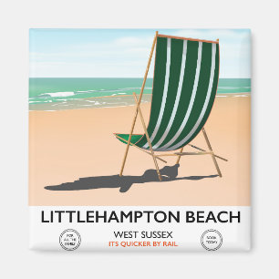 Littlehampton Beach East Sussex travel poster Magnet