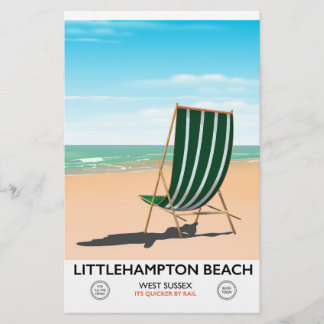 Littlehampton Beach East Sussex travel poster Stationery