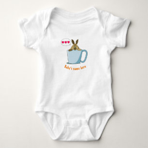 LittleMocha bunny say " I love U" Baby Bodysuit