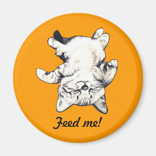 LittlePixyBoots - "Feed Me" Cat orange Magnet