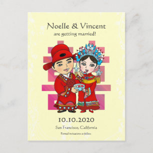 LittlePixyBoots - Save the Date (Yellow) Announcement Postcard
