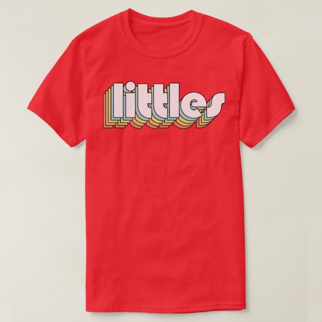 Littles Retro Rainbow Typography Faded Style T-Shirt (Design Front)