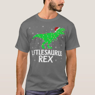 Littlesaurus Re Xmas Lights Santa Tre Dinosaur Chr T-Shirt