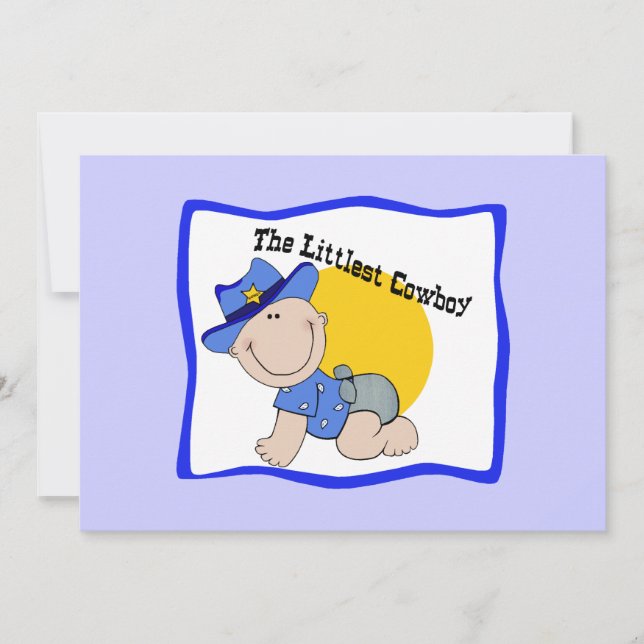 Littlest Cowboy Invitations - Personalise (Front)