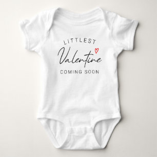 Littlest Valentines Day Pregnancy Announcement Baby Bodysuit
