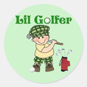 Litttle Golfer Classic Round Sticker