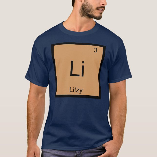 Litzy  Name Chemistry Element Periodic Table T-Shirt (Front)