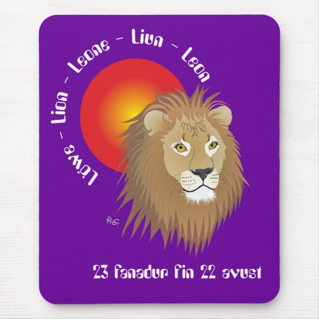Liun 23 fanadur fin 22 avust Mauspad Mouse Mat (Front)