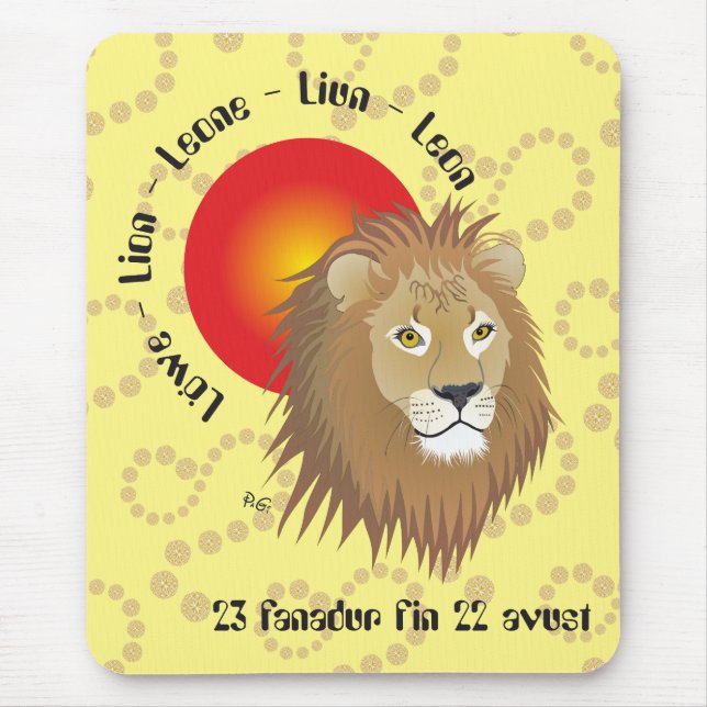 Liun 23 fanadur fin 22 avust Mauspad Mouse Mat (Front)