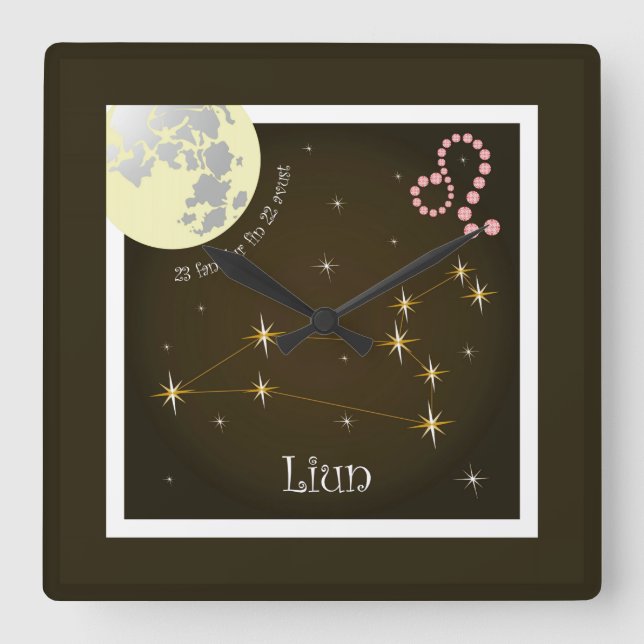 Liun 23 fanadur fin 22 avust square wall clock (Front)