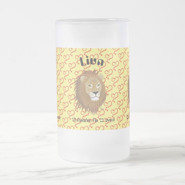 Liun 23 fanadur fin 22 avust Tasse Frosted Glass Beer Mug (Center)