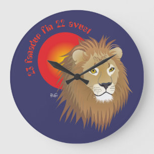 Liun 23 fanadur fin 22 avust Uhr Large Clock