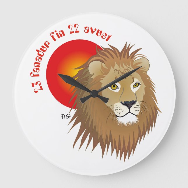 Liun 23 fanadur fin 22 avust Uhr Large Clock (Front)