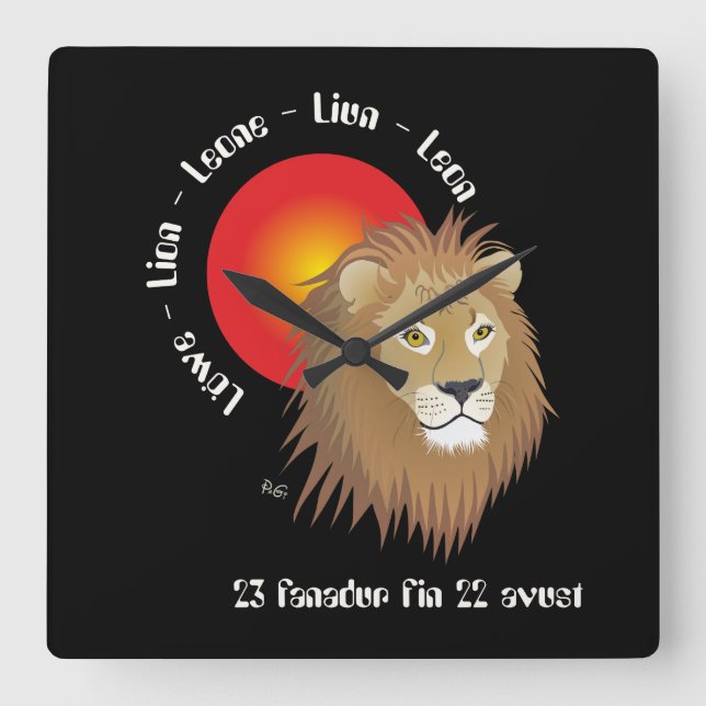 Liun 23 fanadur fin 22 avust Uhr Square Wall Clock (Front)
