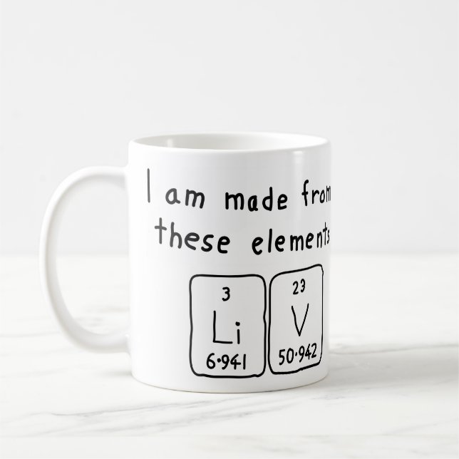 Liv periodic table name mug (Left)
