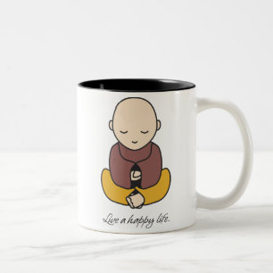 Live a happy life Two-Tone coffee mug
