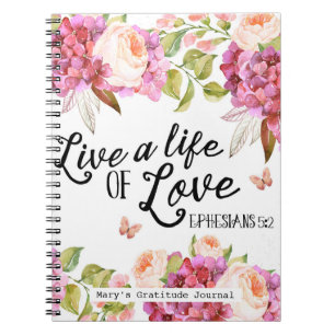 live a life of love gratitude journal floral