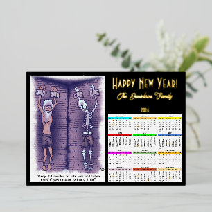 Live A Little New Years Calendar Foil Card
