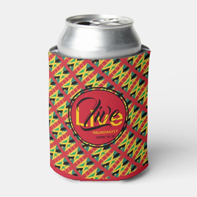 Live Abundantly John 10:10 JAMAICA GRENADA Can Cooler (Can Front)