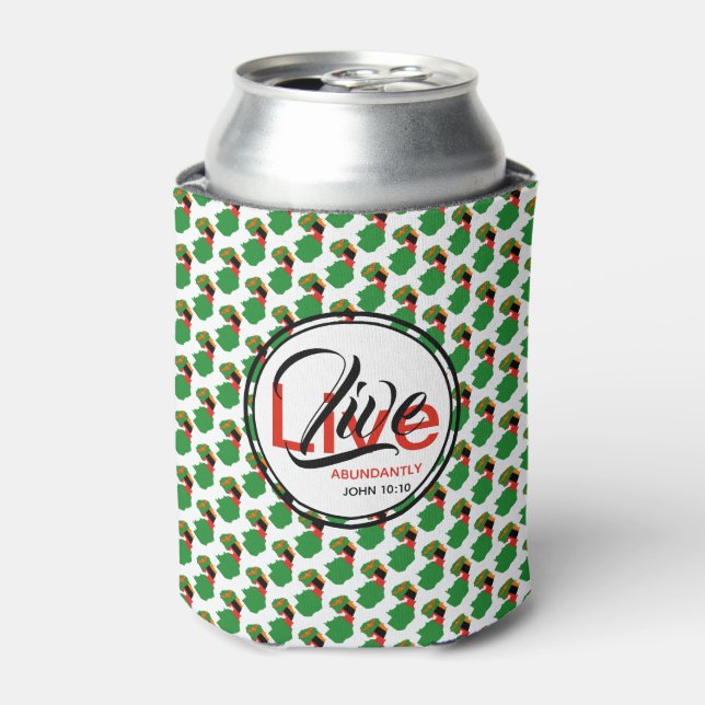 Live Abundantly John 10:10 ZAMBIA Can Cooler (Can Front)