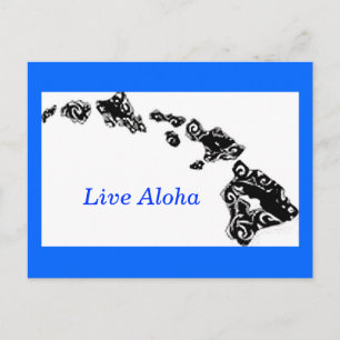 Live Aloha hawaiian islands Postcard