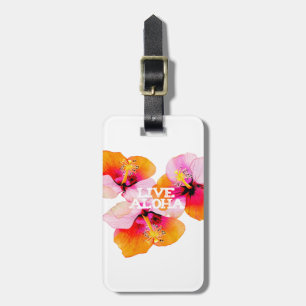 Live Aloha Tropical Hibiscus Wedding Favour Hawaii Luggage Tag
