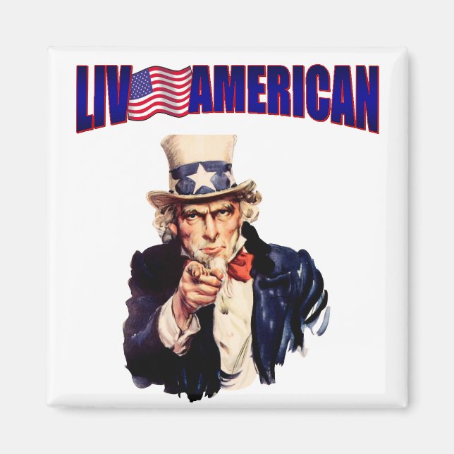 Live American idol Uncle Sam square magnit Magnet (Front)