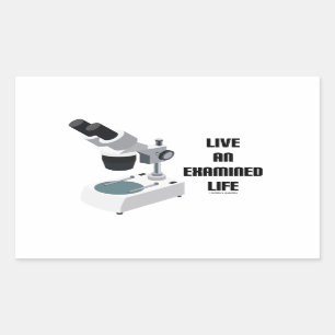 Live An Examined Life (Microscope) Rectangular Sticker