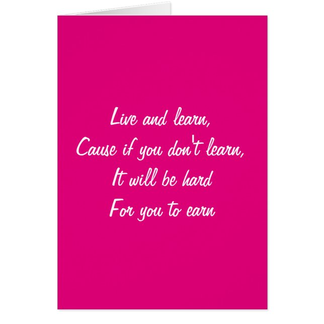 Live and Learn (Front)