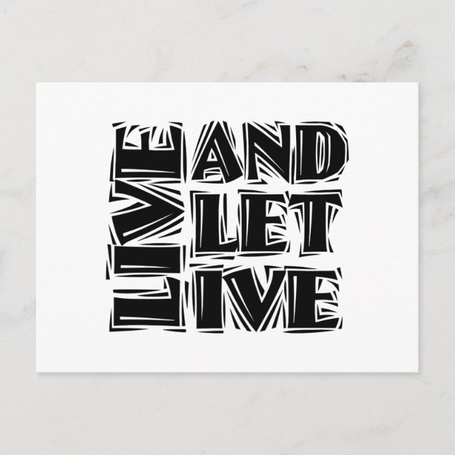 Live and Let Live 12 Step Recovery Slogan Quote Postcard (Front)