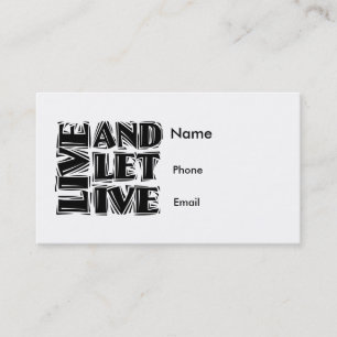 Live and Let Live Business Card