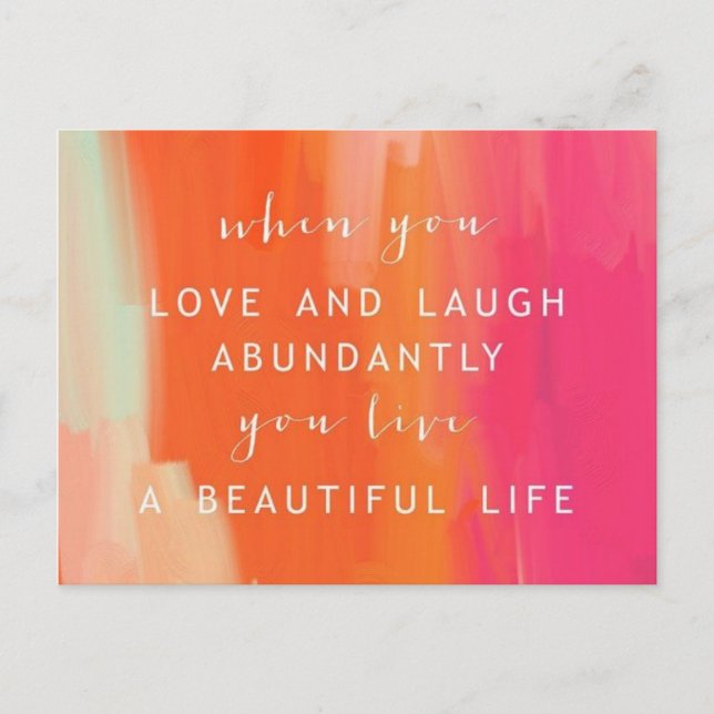 Live and Love Life Postcard (Front)