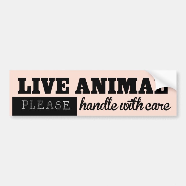 LIVE ANIMAL Handle With Care Pet Kennel Sticker (Front)