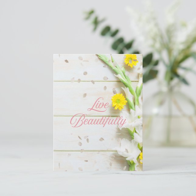 Live Beautifully - iPhone / iPad case Postcard (Standing Front)