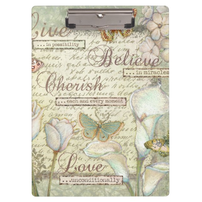 Live Believe Cherish Clipboard (Front)