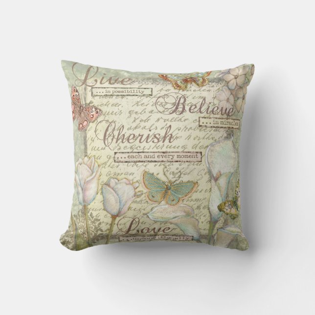 Live Believe Cherish Cushion (Front)