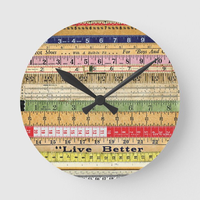 LIVE BETTER RULERS RULES COLORFUL SCRAPBOOKING DIG ROUND CLOCK (Front)