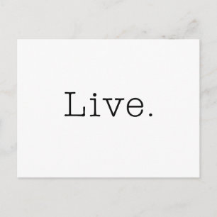 Live. Black And White Live Quote Template Postcard