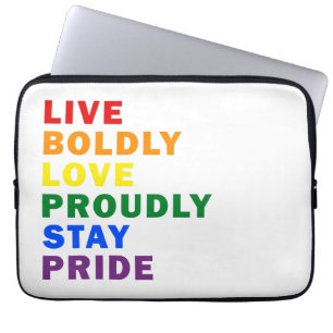 Live Boldly Love Proudly StayPride Electronics Bag