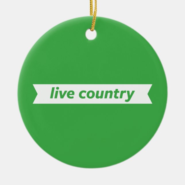 Live Country Ceramic Tree Decoration (Front)