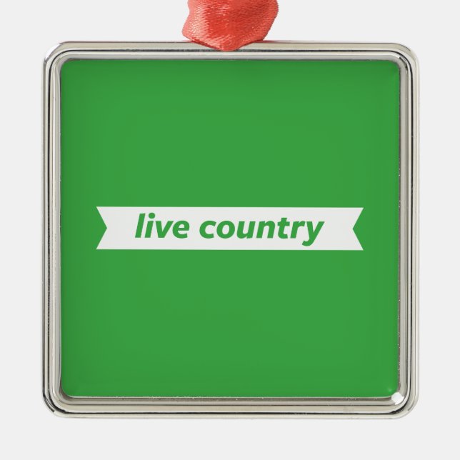 Live Country Metal Tree Decoration (Front)