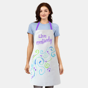 Live Creatively Colourful Swirls Apron