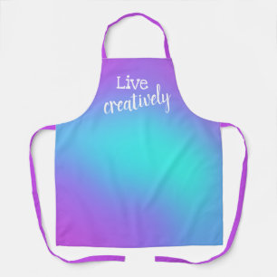 Live Creatively Purple and Teal Gradient Apron