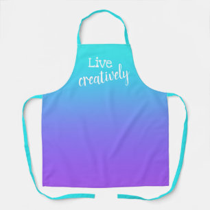 Live Creatively Teal to Purple Gradient Apron