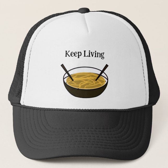 Live – Cute Positive Cartoon Design Trucker Hat (Front)
